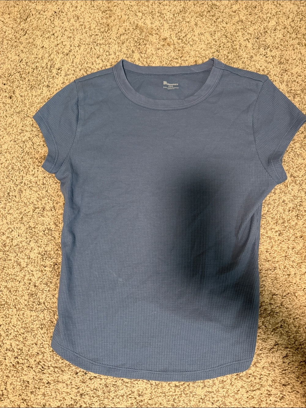 No Boundaries Blue Short-Sleeve Ribbed Tee